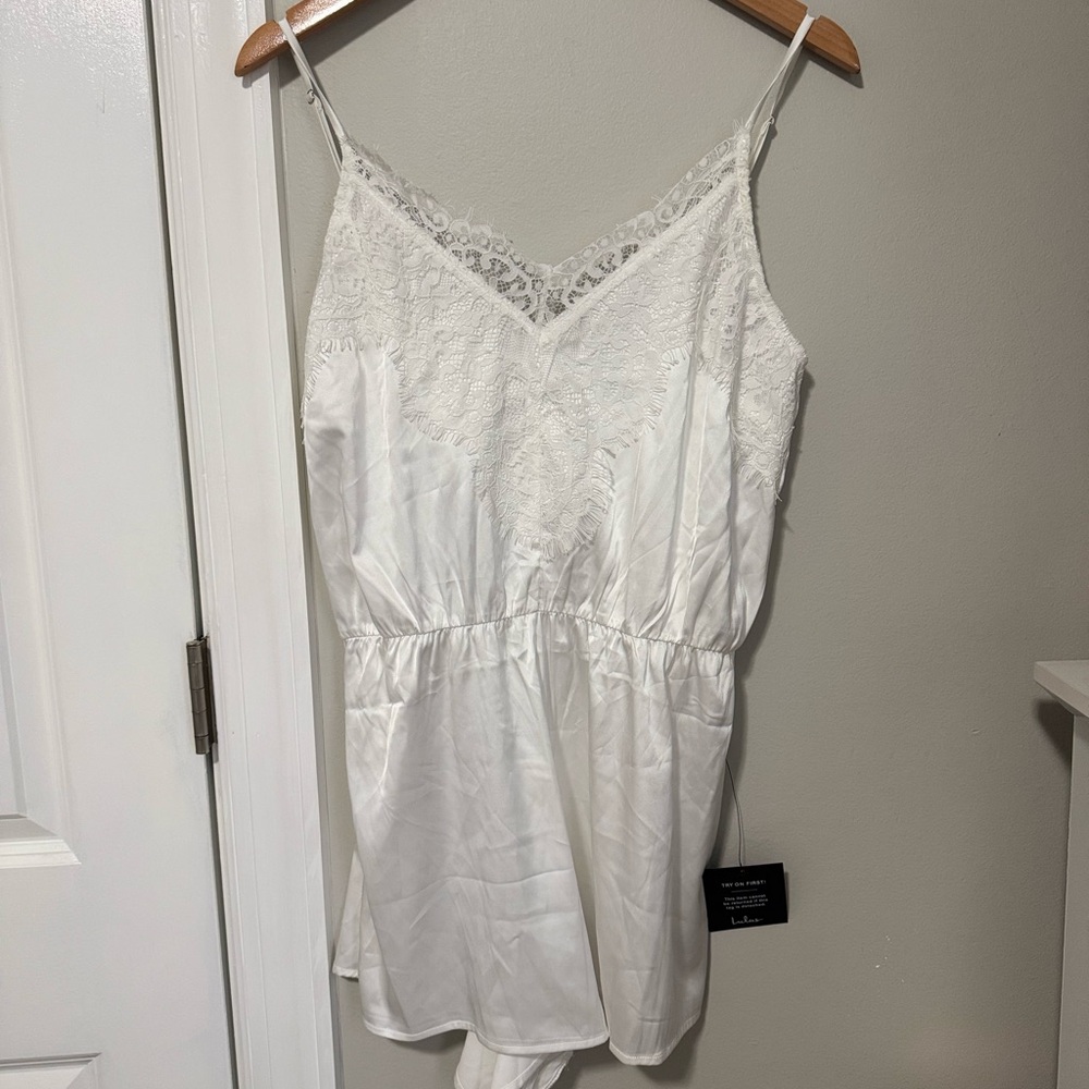 Lulu's White Lace Trim Chemise